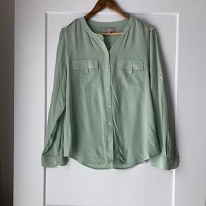 100% silk green banana republic heritage collection shirt